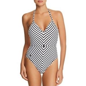 Polo Ralph Lauren Stripes Belted Halter One Piece